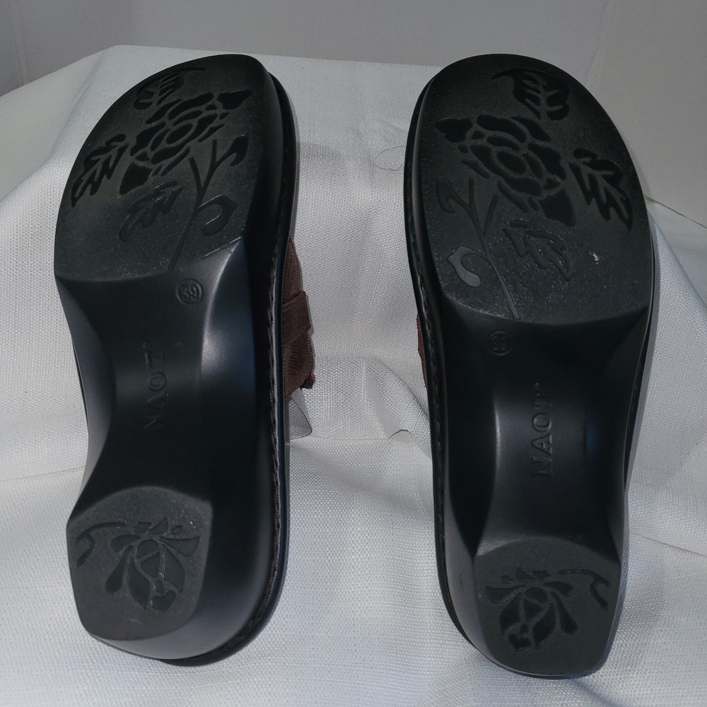 NAOT Avignon Nubuck Burgundy Maroon Mule Clog Size EU 39/US 8.5 Adjustable - Picture 6 of 6